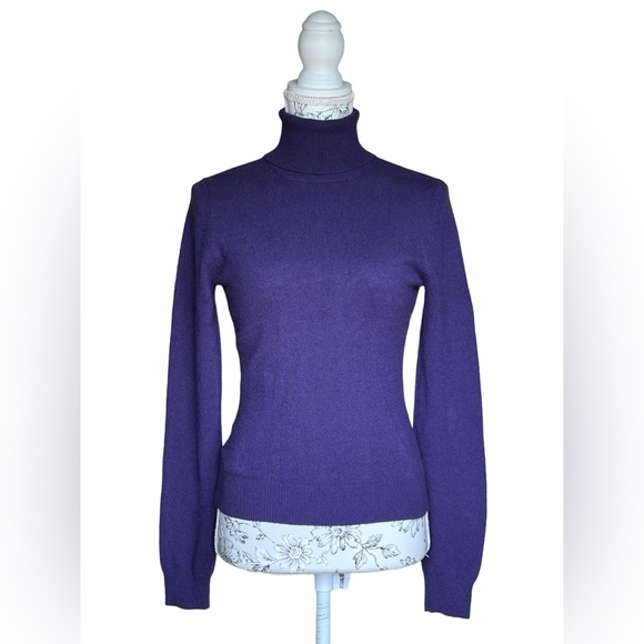 Michael Kors Purple Cashmere Turtleneck Sweater Size Small - Picture 2 of 6